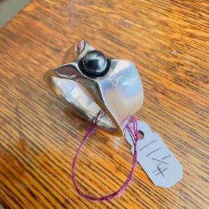 Silver Ring with Black Stone